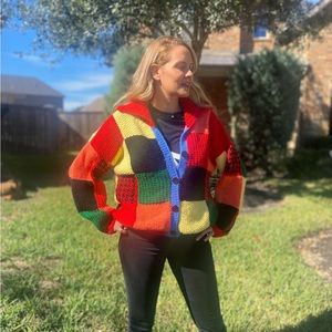 Harry styles style hand knitted cardigan